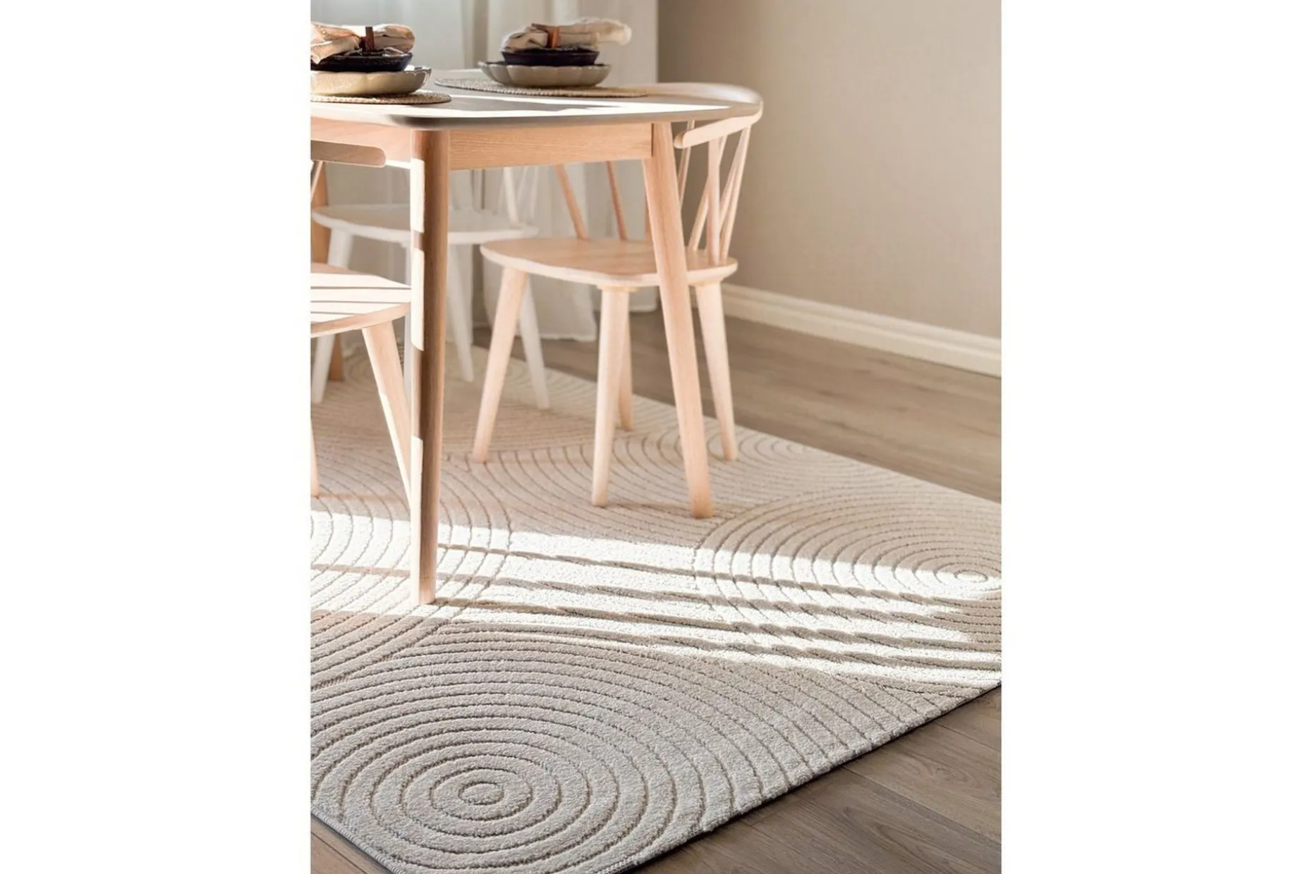 Wiltonteppe Hawaii Trend 240x240 cm, Krem