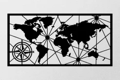 World Map 1 Large Veggdekor