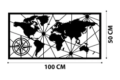 World Map Medium Veggdekor