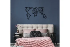 World Map Metal Decor Veggdekor