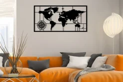 World Map Metal Decor 7 Veggdekor
