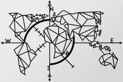 World Map Metal Decor 2 Veggdekor