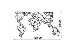 World Map Metal Decor 4 Veggdekor