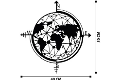 World Map Veggdekor