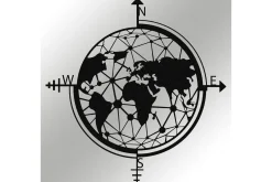 World Map Veggdekor