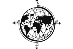 World Map Veggdekor