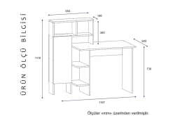 Zeko Skrivebord 120 cm med Oppbevaringshylle