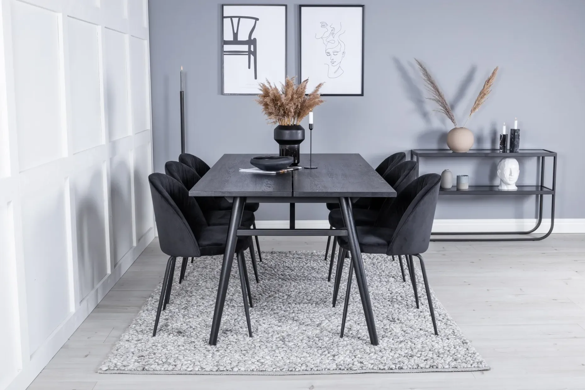 Zenazmi Forlengningsbar Spisegruppe 195 cm inkl. 6 Foyos Sto