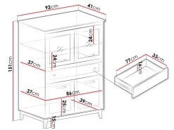 Zeylor Vitrineskap 151 cm med Belysning