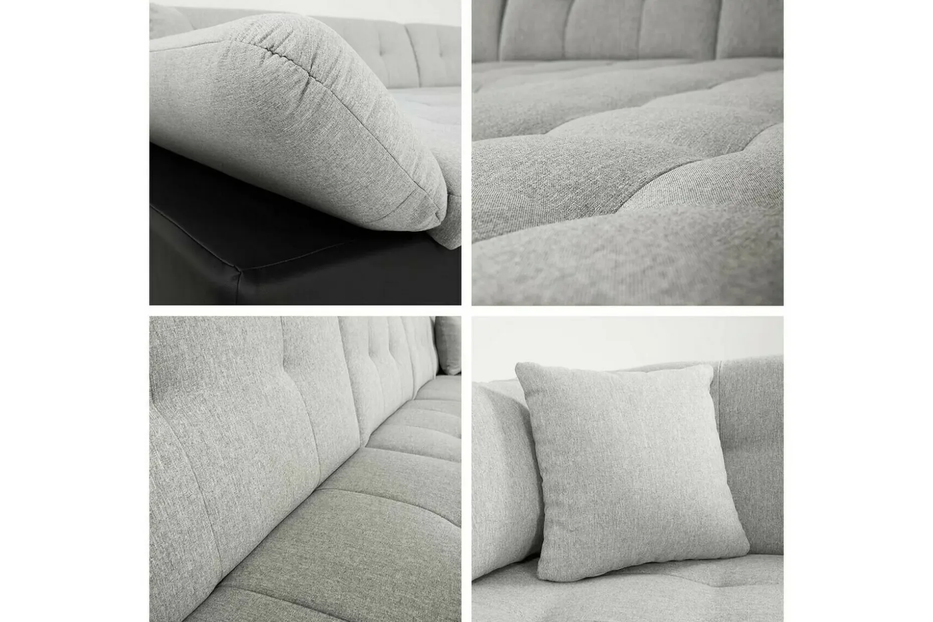 Zumar 4-sits Hörnbäddsoffa Ljusgrå