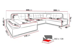 Zumar Sofa med Sjeselong og Divan 4-seter